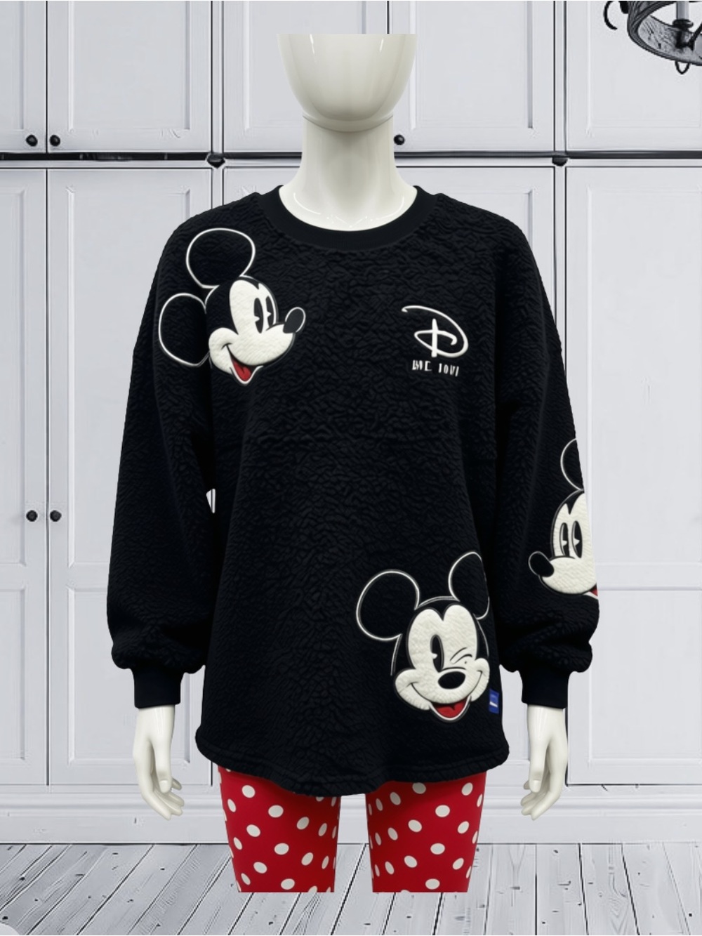 NWT Disney Parks Spirit Jersey Mickey Mouse Fleece Pullover Sz YL